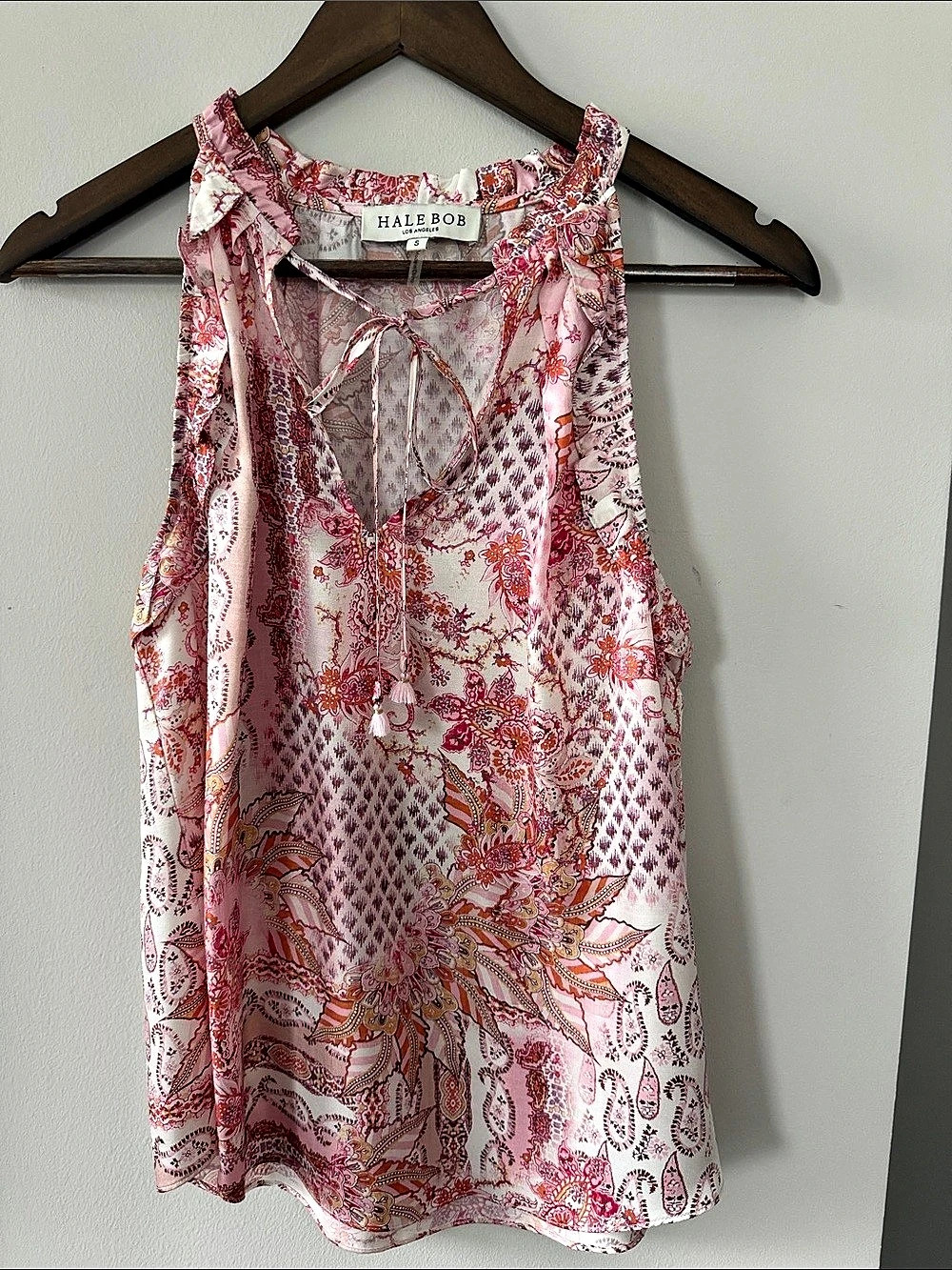 Hale Bob Floral Tunic in Pink & White Size Small Like New